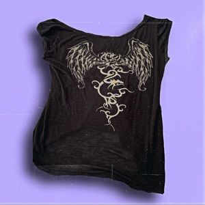 angel wings heart and thorns top